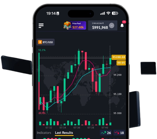 Giao diện giao dịch Pocimex trên thiết bị di động