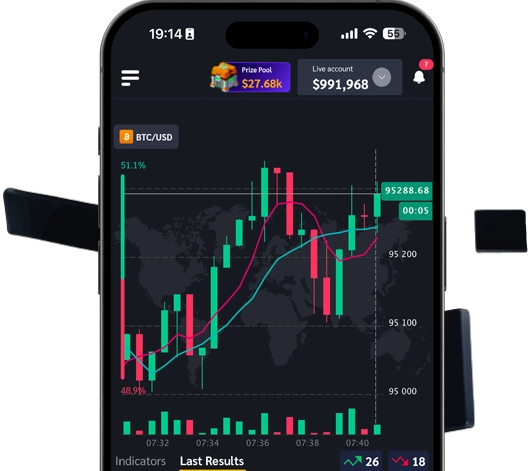 Giao diện giao dịch Pocimex trên thiết bị di động